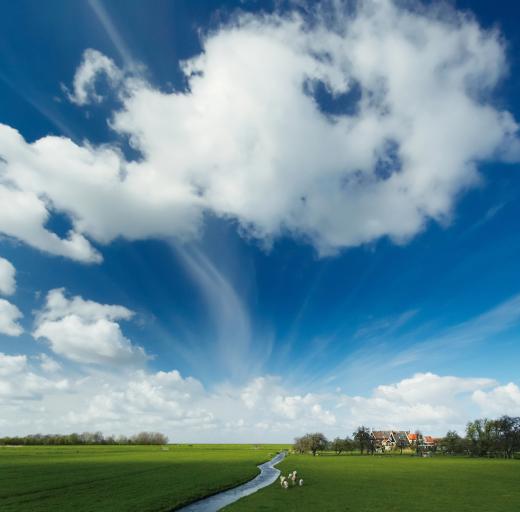 nederland landschap blauw lucht