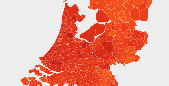 Kaart Nederland blootstelling fijnstof PM 2.5