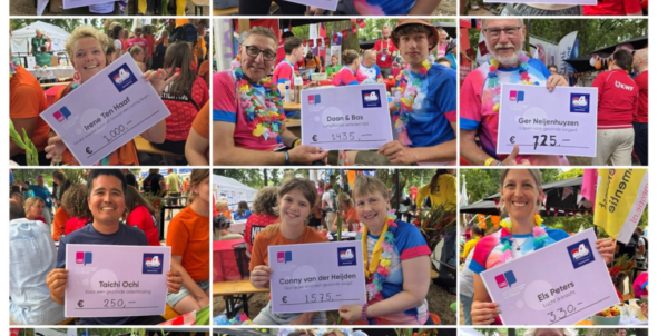 Actievoerders met cheques voor Longfonds