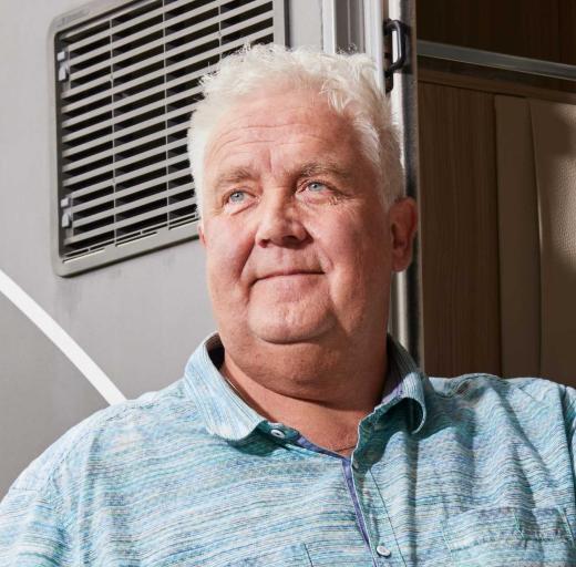 Alwin Kotter, heeft BE in zijn camper