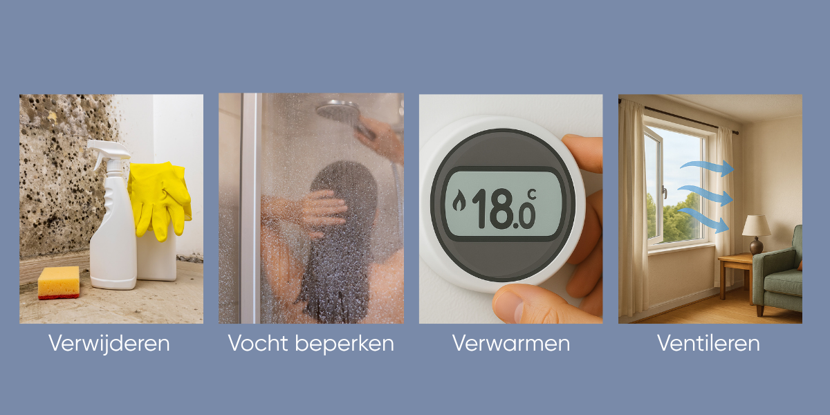 Plaatje GGD Campagne Schimmelvrij - de 4v's