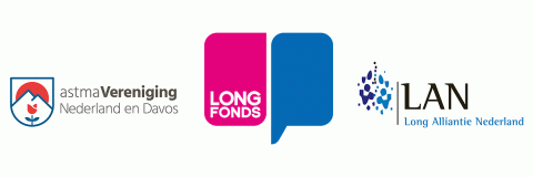 Astmatest, logo's VND, Longfonds en LAN