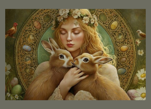 Plaatje Ostara - germaanse goding van de lente