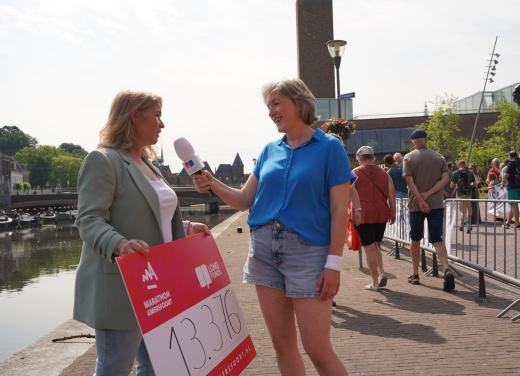 Saskia Kloet vertelt over de opbrengst tijdens de Marathon van Amersfoort